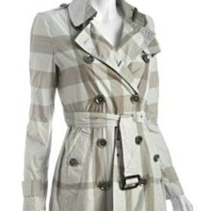 Burberry Brit London Check Long Trench Coat